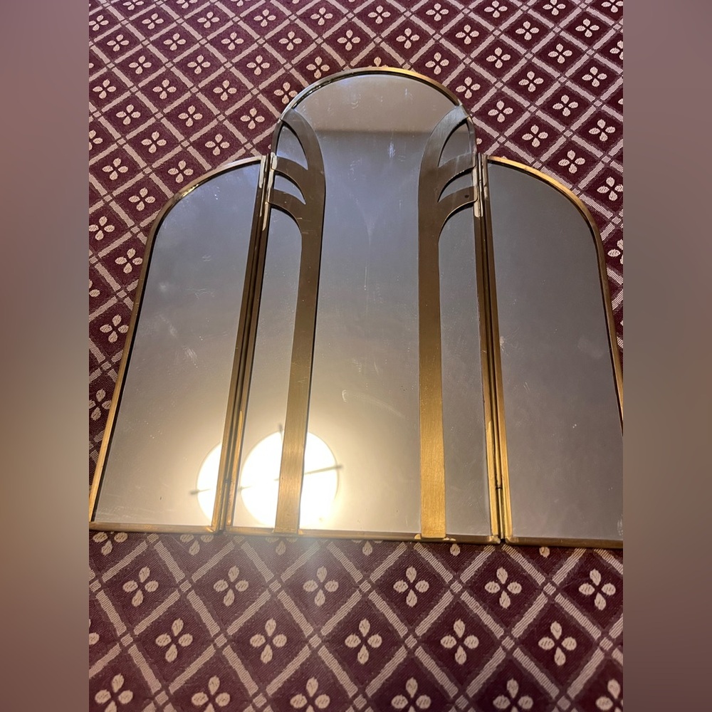 Trifold Gold Mirror